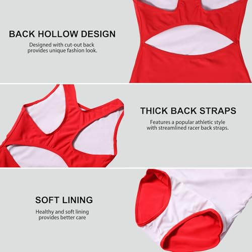 Image of Girls' Swimsuit One Piece Swimming Suits Flyback Swimwear for Practice