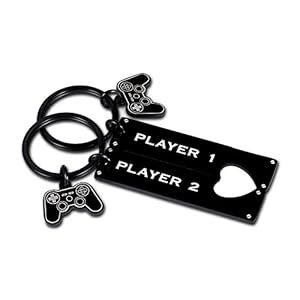 Boyfriend Gifts from Girlfriend Funny Gamer Player 1 Player 2 Matching keychain for Gamer Boyfriend Couple Keyring to My…