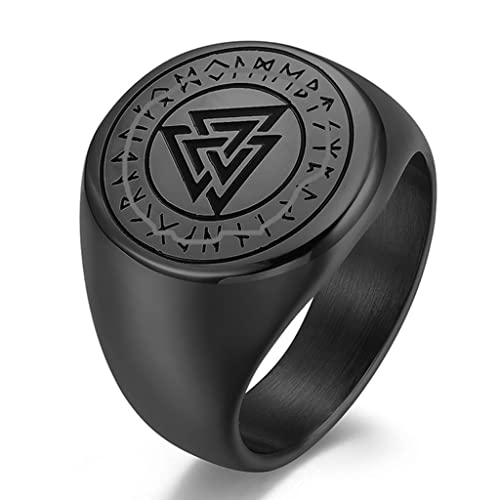 Bague homme runes d'Odin anneau de mariage celtique en acier vintage durable