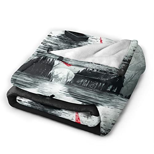 Horror Movie Blanket Ultra-Soft Flannel Plush Throw Super Fuzzy Warm Lightweight Thermal Fleece Cozy All Season Blankets For Travel Office Outdoor Home Couch Living Room Bed Sofa 50"X40" #TOP1