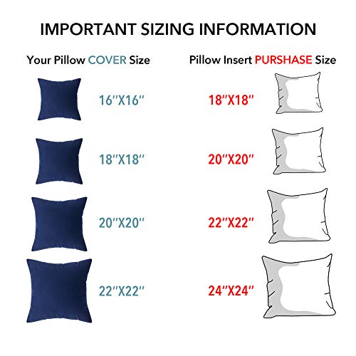 Image of Oubonun 22 x 22 Pillow Inserts (Set of 2) - Throw Pillow Inserts with 100% Cotton Cover - 22 Inch Square Interior Sofa Pillow Inserts - Decorative Pillow Insert Pair - White Couch Pillow