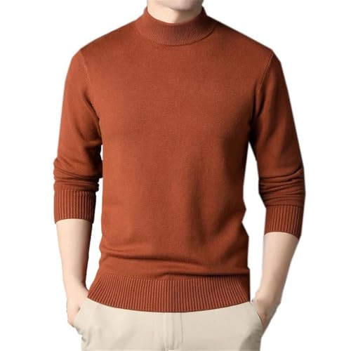 Men Basic Jumpers Pullover Knit Tops Autumn Winter Solid Color Mock Neck Sweater2