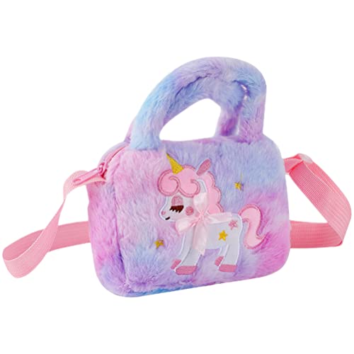 LUOZZY Plush Unicorn Backpack Animal Schoolbag Crossbody Bag Cartoon Mini Travel Bag Kids Creative G