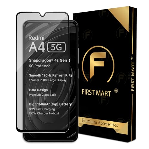 Image of FIRST MART Military-Grade Matte Tempered Glass for Redmi A5, Redmi A4 and 14C - 9H Screen Protector, Anti-Glare Protection, Scratch-Resistant, Bubble-Free (1 Pack)