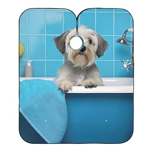 Hezely Cute Dog Hair Dye Cape, Barber Cape for Adults,Waterproof Salon Cape,Waterproof Hairdressing Styling Hair Cutting, 65