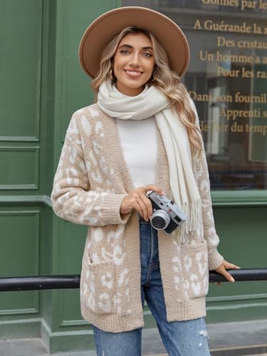 Image of Snuggle Sac Cardigan Sweaters for Women with Pocket Trendy Casual Long Sleeve Tops Open Front Fall Winter Coats
