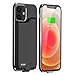 Huije Cover Batteria per iPhone 12 Mini 5G [5.4"], 5200 mAh Custodia di Ricarica Ricaricabile Supporto per Batteria Estesa Custodia Protettiva per Caricabatterie di Riserva Custodia per Power Bank