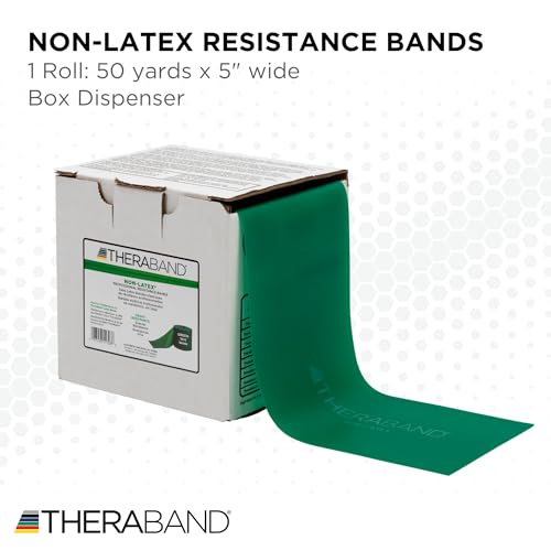 THERABAND Resistance Band, Green, Heavy, 50-Yard Roll, Latex-Free, Elastic Band for Exercise, Physical Therapy, Yoga, Pilates, Stretching, Home Workouts, Cut-to-Length, Color-Coded Levels