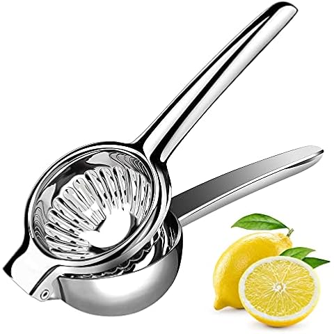 Lemon Squeezer Stainless Steel Hand Press Juicer Manual Citrus Squeezer for Juicing Lemon & Limes, Oranges,Vegetables,Non-Slip Grip Design (Medium) Cover