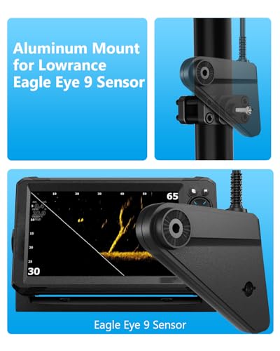 Image of JISHAHS Aluminum Mount for Lowrance Eagle Eye 9 Sensor - Compatible with Various Rod, Easy Installation - Aluminum Alloy Material - Sturdy and Durable