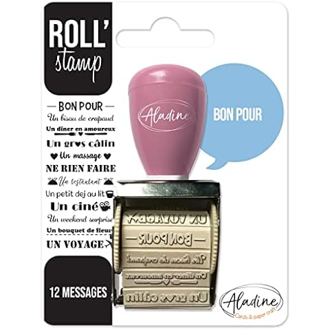 Aladine - Roll' Stamp Bon Pour - Stamp with 12 Messages to Stamp Everywhere - Ideal for Carding, Bullet Journal, Scrapbooking - Couple, Love - 02158 Cover