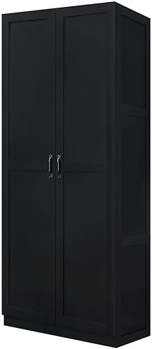 Hopkins - Armario de almacenamiento moderno 3.0 con 4 estantes ajustables y puertas de cierre suave, ahorro de espacio para dormitorio, baño,