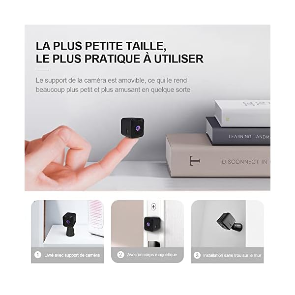 aobo Camera Espion,4K HD Mini Caméra Surveillance Interieur sans Fil ...