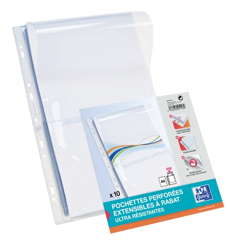 Bolsas perforadas A4 Oxford archivador fundas de plástico transparente con solapa