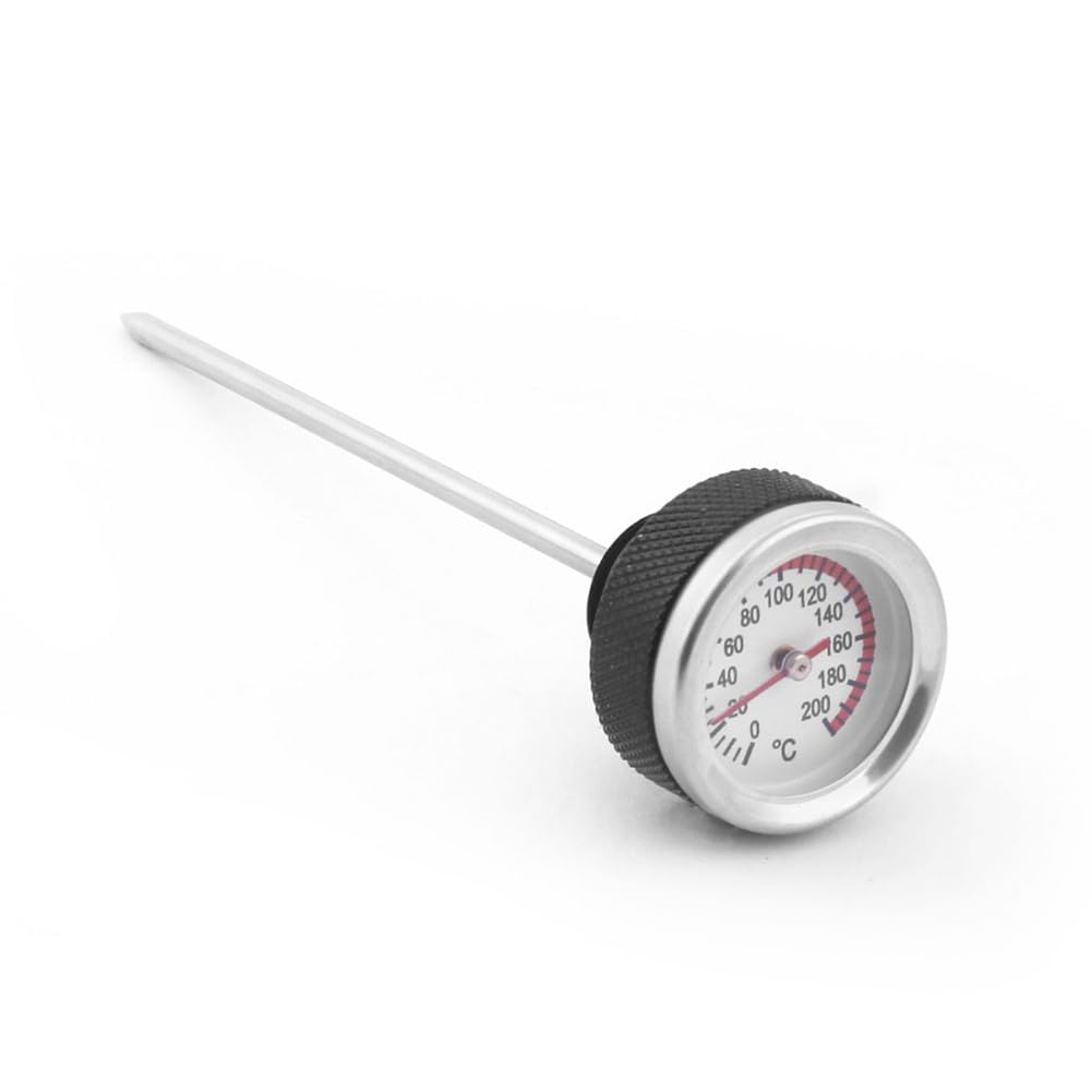 Öltemperaturmesser 35 mm 0-200 ℃ mit M20 X 2,5 Motorrad-Kraftstoff-Tankkappen Thermometerzeiger Kappe Abdeckung
