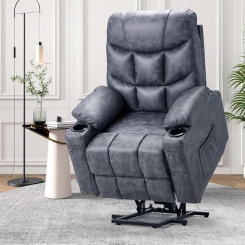 Sillón reclinable manual grande color sólido