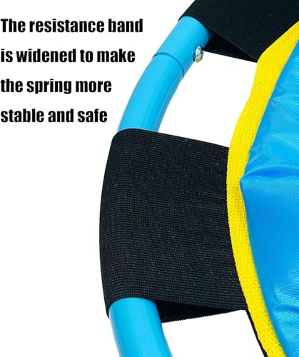 Toodler Trampoline voor kinderen, kindertrampoline met handgrepen, geschikt als verjaardagscadeau of feestelijk cadeau voor jongens en meisjes, blauw - Afbeelding 6