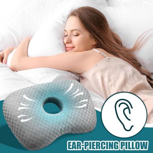 Coussin donut ergonomique oreiller perçage oreille 44x32cm - 6