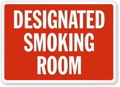 Panneau en plastique Designated Smoking Area signalisation espace fumeur extérieur S-9672-PL-10