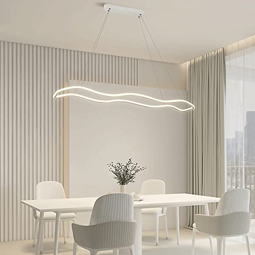 Suspension longue en fer blanc ondulée 40W à éclairage d'ambiance LED - 4