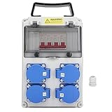 Stromverteiler für den Außenbereich, Wasserdichter Leistungsschalter, Mobile Industrie-Steckdose, Tragbar, Schwer Entflammbar, Stoßfest für den Unterricht