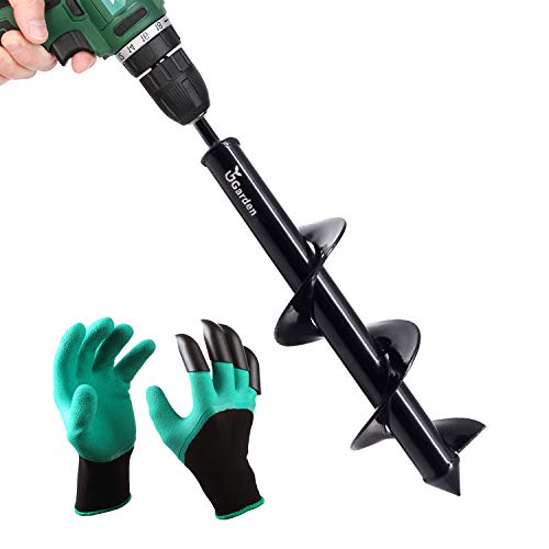 UGarden Garden Plant Flower Bulb Auger 3" x 12" Inch Rapid Planter, Earth