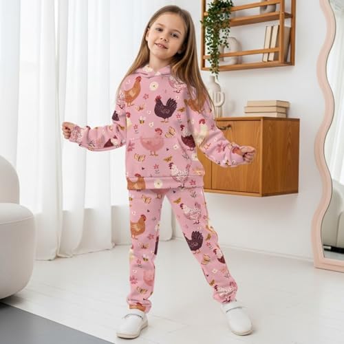 Girls Sweatshirts Size 7-14 Years Old 2 Piece Sweatshirt Set for Kids Long Sleeve Pullover Top and Sweatpants4