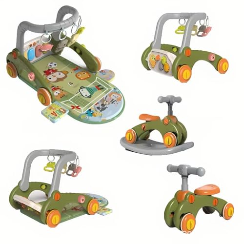 6-in-1 ベビージム、プレイマット、歩行器、室内遊具、ピアノキックジム、コンパクトで折りたたみ可能、洗えるベビー知育玩具、ベビーシャワーギフト (A)