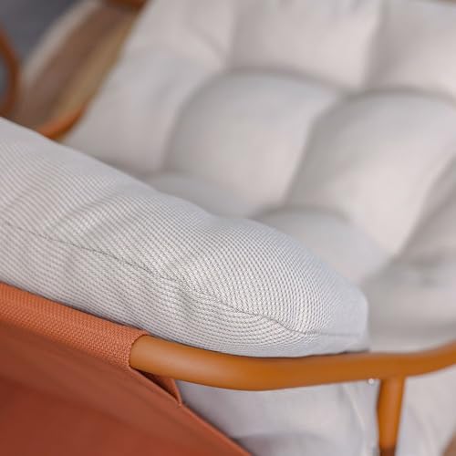 Danube Home Zoya 1 + 2 Seater Balcony Set |Table And Chairs Set | All Weather 3 Piece Bistro Set With Coffee Table | Modern Design Furniture For Outdoor Garden - Orange/Cream