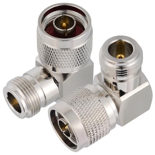 Adaptador N Macho a N Hembra Vecys Conector Ángulo Recto 50 Ohmios para Conectar Cables sin Espacio 3