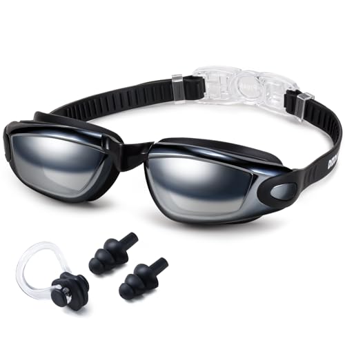 Dizokizo Schwimmbrille Erwachsene Wassersport Schwimmbrillen Anti-Beschlag und UV Schutz Wasserdicht klare Sicht einfach einzustellen für Herren Damen