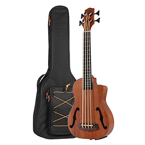Batking Ubass trastado, bajo eléctrico barítono de 30 pulgadas, bajo acústico eléctrico con bolsa de concierto