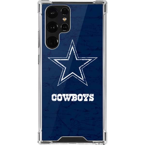 Skinit Clear Phone Case Compatible with Galaxy S22 Ultra - Officially Licensed NFL Dallas Cowboys Distressed Design