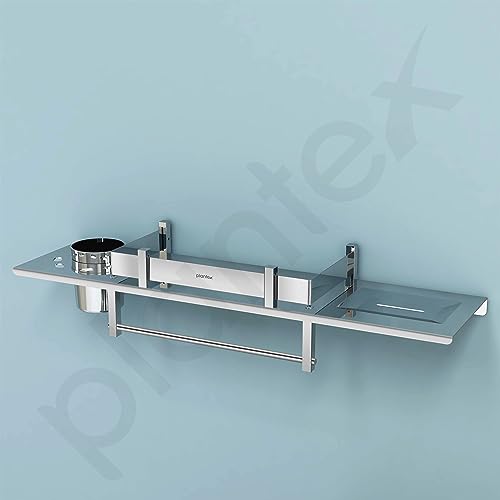 Plantex Stainless Steel Bathroom Shelf/4in1 Multipurpose Shelf for Bathroom/Towel Hanger/Tumbler Holder/Soap Dish (18x5 Inches -Chrome Finish- Pack of 2) Plantex Stainless Steel Bathroom Shelf/4in1 Multipurpose Shelf for Bathroom/Towel Hanger/Tumbler Holder/Soap Dish (18x5 Inches -Chrome Finish- Pack of 2)