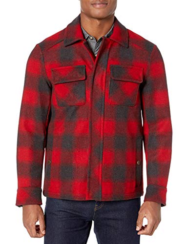 Pendleton Outerwear Men's Boulder, Pendleton Iconic RED Buffalo Ombre, M