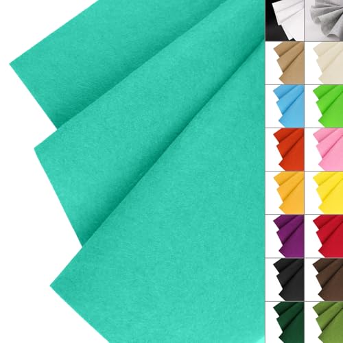 Image of IONTACH 36 inch X 36 inch Stiff Felt Fabric 1.2mm Thick (Aqua Green) | Felt Sheet for Craft, Sewing, Patchwork, Liner Decorations, School Projects, Home Decor