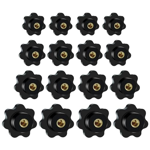 Aifeier ET 16 Pcs Knurled Thread Clamping Knob, Plum 7 Star Knob Shaped