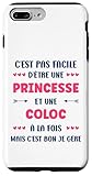Installation facile Princesse Coloc fille colocataire appart Humour Coloc Coque pour iPhone 7 Plus/8 Plus