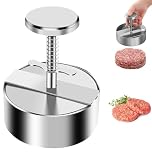 Adjustable Burger Press Maker, 4 Sizes Thickness Dial for Perfect 1/4 to 1/2 lb Patties, Professional Grade Stainless Steel for BBQ, Grill and Griddle, Non Stick and Easy Clean