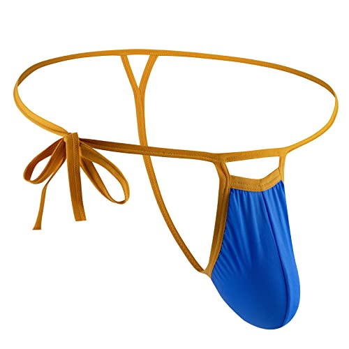 Evankin Mens Ice Silk Bikini Low Rise Tie String Adjustable Briefs Sexy Underwear Thongs Underwear Sport Swimsuit