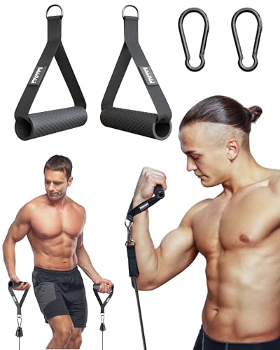 BREAKING LIMITS Kabelzug Fitness Griffe mit Extra Karabinern - 2 rutschfeste, Schweißresistente TPR Griffe für Kraftstation, Fitnessbänder & Crossover Geräte - Nylonbänder mit Nahtverstärkung BREAKING LIMITS Kabelzug Fitness Griffe mit Extra Karabinern - 2 rutschfeste, Schweißresistente TPR Griffe für Kraftstation, Fitnessbänder & Crossover Geräte - Nylonbänder mit Nahtverstärkung
