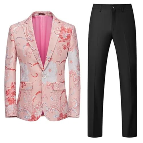 Men Business Tuxedo Suit 2 Piece Wedding Prom Party Dress Slim Fit Textured Blazer and Pants