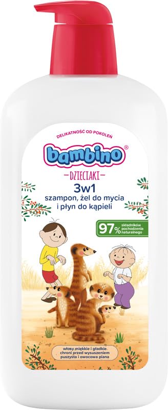 Bambino Champú, gel de ducha y líquido de baño para niños, 3 en 1 1000 ml