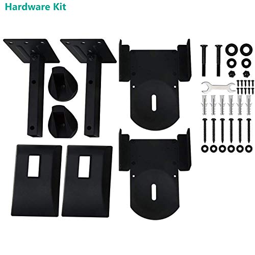 WALI Dual Side Clamping Bookshelf Speaker Wall Mounting Bracket for Large Surrounding Sound Speakers, Hold up to 55 lbs. (SWM201), Black