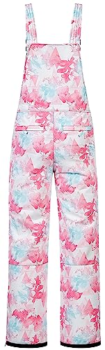 Image of CREATMO US Girl's Snow Bibs Kids Ski Pants Waterproof Insulated Winter Overalls