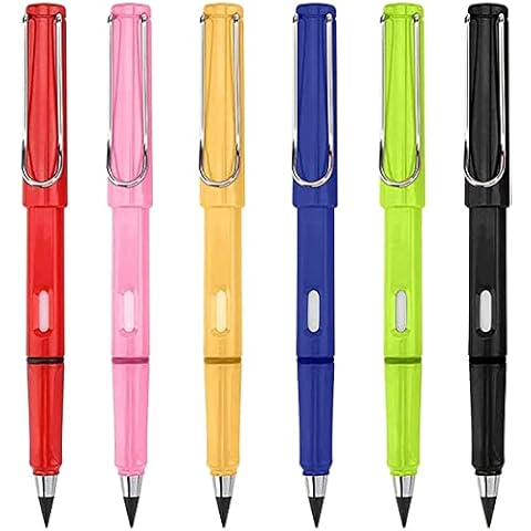 Pack of 6 Eternal Pencils, Inkless Pencils, Forever Permanent Pencil, No Sharping, Inkless Pencil, Reusable with Interchangeable Refills for Student Artist Drawing Kids Gifts Cover