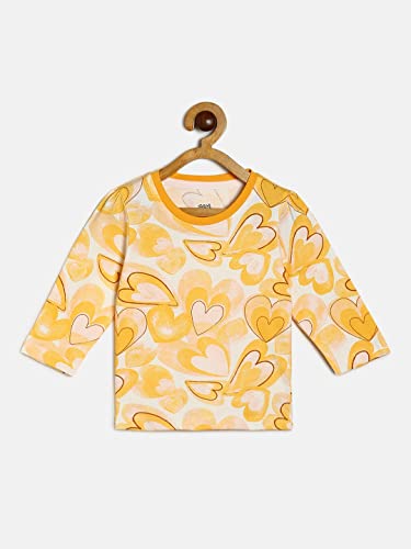 Image of miniklub Girls Orange & Grey Print Organic Cotton Top