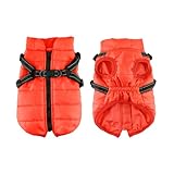 Eastlion Winter Hundemantel Warm Wasserdicht Hundejacke Welpen Hunde Kleidung Bekleidung Weste mit D-Ring,Schwarz,Größe L