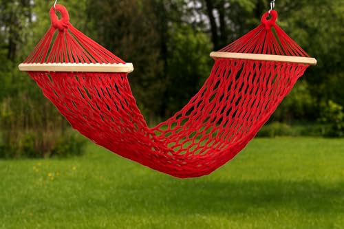 Image of Patiofy Human Size Hammock Swing /Jhula for Balcony /Swing for Balcony for Adult /Jhoola for Home /Hammock /Suitable for Indoor & Outdoor / 120Kgs Weight Bearing Capacity (Red)