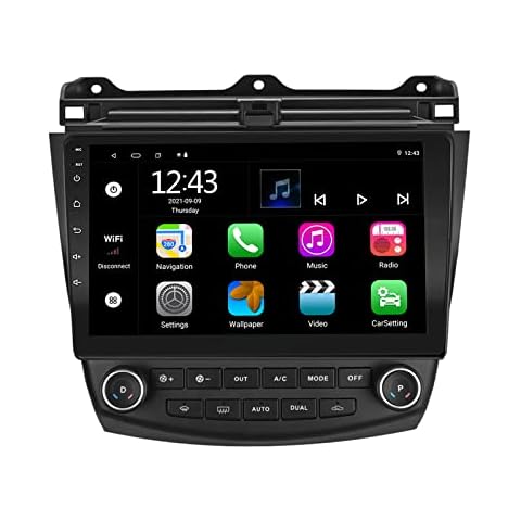 EZoneTronics Android 11 4G internet Car Radio Stereo for Honda Accord 7th 2003-2007 10 inch Touch Screen GPS Navigation Built-in Carplay Android Auto Bluetooth WIFI Split Screen Player 2G RAM+ 32G ROM Cover